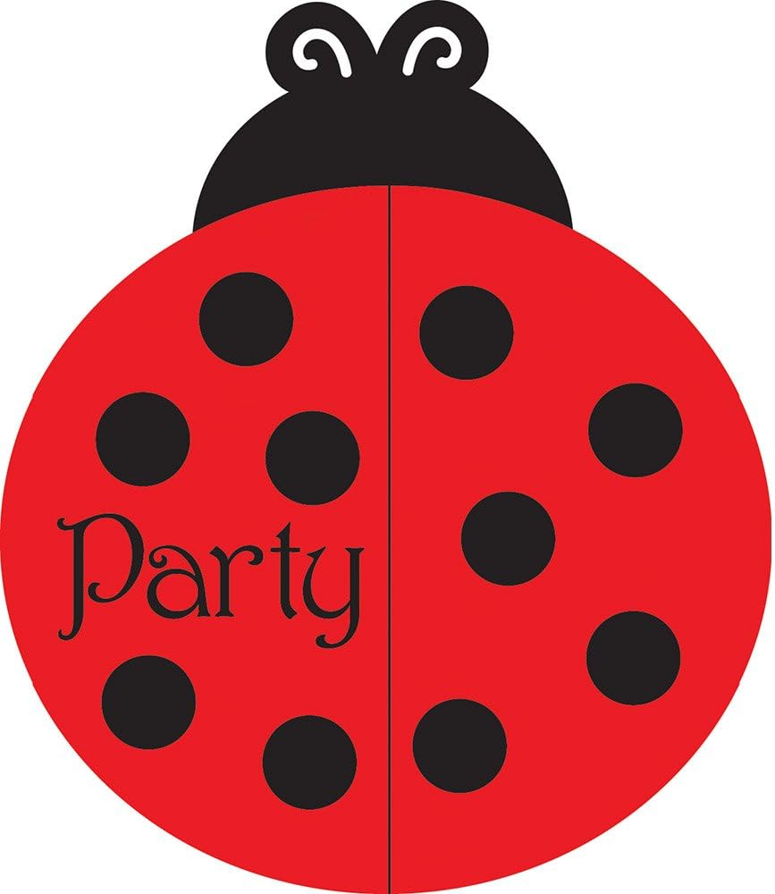 Creative Converting Supplies Ladybug Fancy Party Invitation, Multicolor