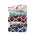Comfort Spaces Ultra Soft and Cozy Sherpa Reversible Throw Blankets for Couch and Bed, Plush Fleece Cozy Cover with Fuzzy Faux Fur, 50 x 60 in, Aqua Ogee