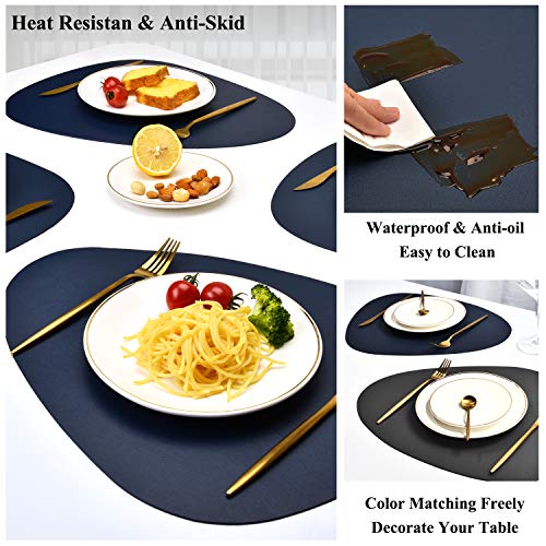 JTX Placemats Set of 2 Round Leather for Dinner Table Mats Heat