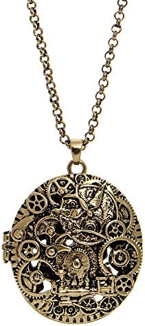 Steampunk Steam Age Locket Necklace (Gold)