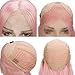 ENTRANCED STYLES Synthetic Pink Lace Front Wigs for Women Long Straight Wigs Light Pink Color 150% Density Heat Resistant Fiber 30