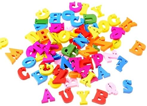 DalaB 150pcs Random Mix Letter"A-Z" Flatback Wood Craft Decoration Promotions Scrapbooking Embellishments - (Color: Mixed Color 1)