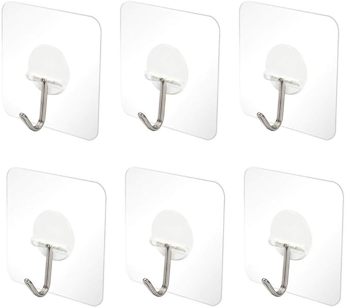 Stronrive Transparente Haken Selbstklebende 6 Stück Klebehaken Decke