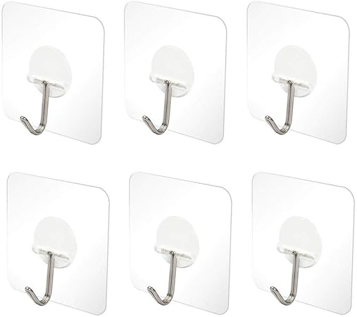 Stronrive Transparente Haken Selbstklebende 6 Stück Klebehaken Decke