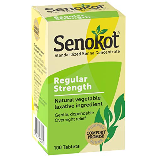 Senokot Regular Strength Tablets Natural Vegetable Laxative Ingredient