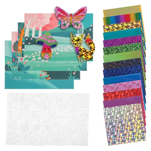 Stephen Joseph - Foil ArtCraft Kit for Kids, No Mess Travel Toys, DIY Creative Activity, Gifts for Boys & Girls, Garden