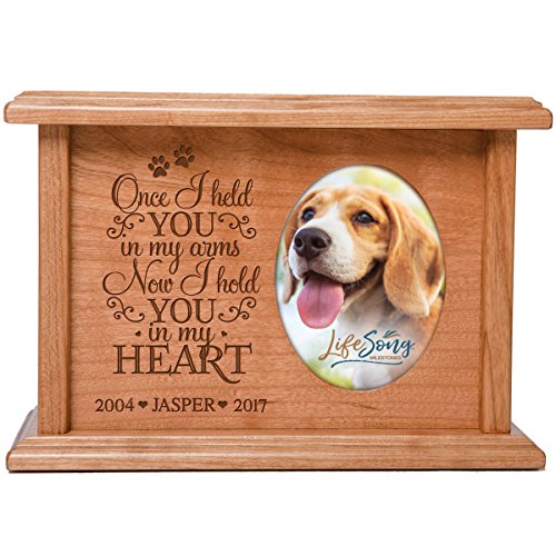Cremation Urns for Pets SMALL Memorial Keepsake box for Dogs and Cats, personalized Urn for pet ashes Once I held YOU in my arms Now I hold YOU in my HEART SMALL portion of ashes holds 2x3 phot - Thumbnail 4