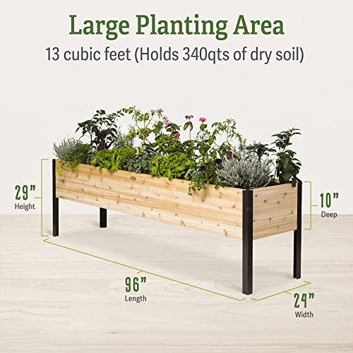 Gardener's Supply Company Raised Garden Bed Elevated Cedar Planter Box