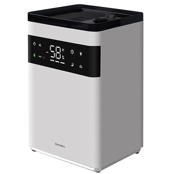 HOMEDICS PREMIUM WARM & COOL MIST ULTRASONIC TOPFILL HUMIDIFIER, 58 HOUR RUNTIME