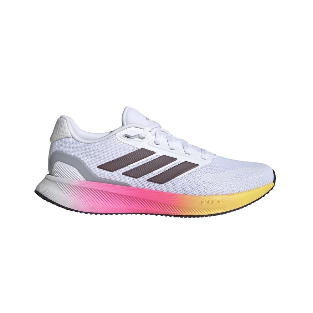 adidas Women’s Run Falcon 5 Sneaker, White/Aurora Met./Black, 10