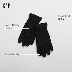 GAP Mens Cozy Fleece Gloves, Charcoal, Small Medium