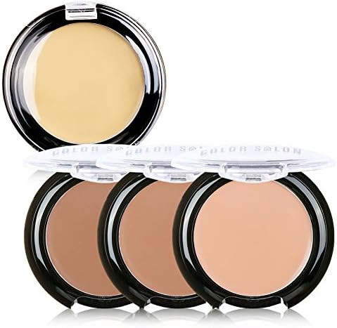 Sacelady Full Coverage Compact Cream Foundation , Waterproof Flawless Glow Foundation,,Long Lasting and Oil-control ,Sample Size (4 colors)