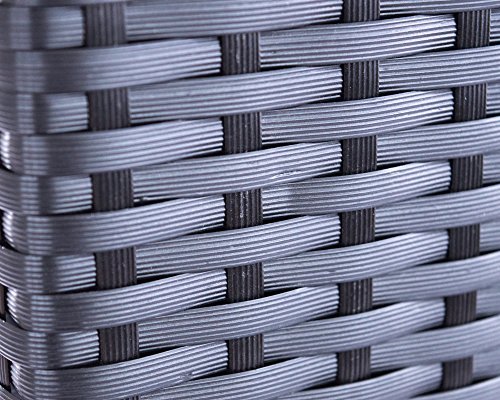 Eleganteinrichten Pflanzkübel Polyrattan quadratisch 38x38x40cm schwarz. – Bild 4