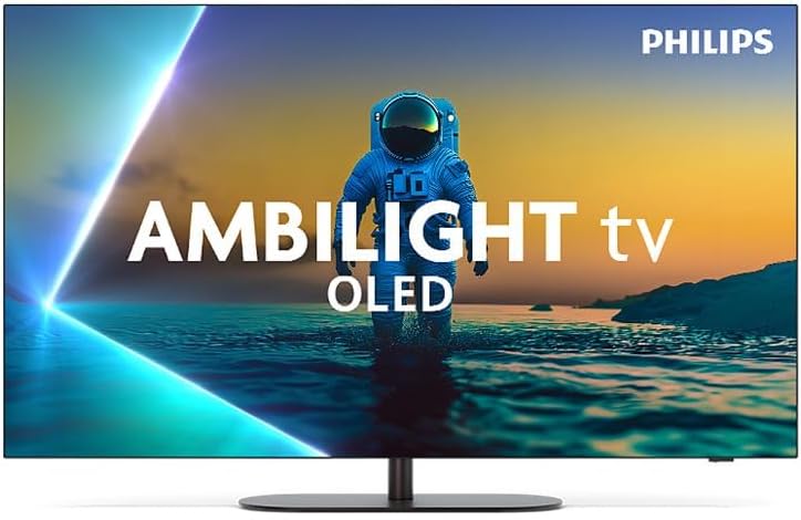 Ambilight 48OLED820 4K OLED Smart TV Display 48 Zoll mit P5 AI Picture, Titan TV, Dolby Vision und Dolby Atmos Sound, funktioniert mit Alexa und Google Assistant