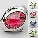 Ameesi Women's Fashion Luxury Rhinestone Ring Watch Oval Cover Mini Quartz Watch - Pink Pack of 1