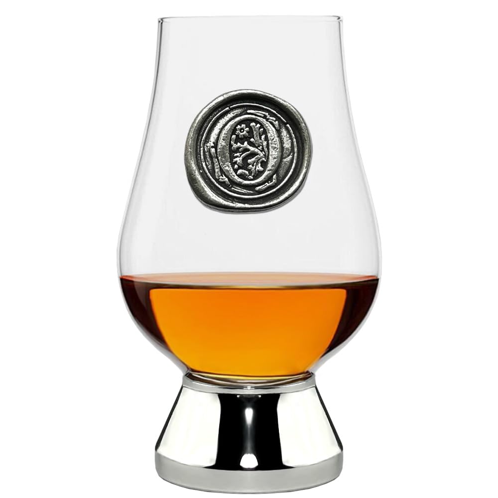 English Pewter Company Glencairn Personalised Whisky Glass with Monogram Initial - Unique Gifts for Men - with Your Choice of Initial 200ml [WGP215] (O)