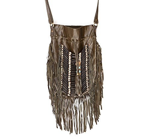 Boho Bag with Brown Fringes | Real Leather | Fringe Purse | Bohemian Bags | Hobo Tote Handbag