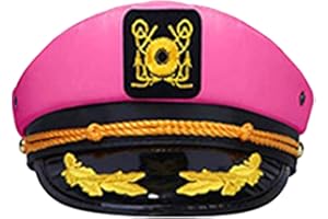 dodowin Captain Hat for Men Women Adjustable Sailor Hats Boat Cruise Yacht Rock Party Costume Beach Essential Hawaiian Outfit
