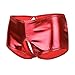 CHICTRY Women's Wet Look Faux Leather Underwear Open Crotch Mini Booty Panties Red Medium(Waist:27.5-39.0