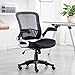 Kerms Ergonomic Adjustable Swivel Office Chair With Lumbar Support and Rollerblade Wheels-Mid Back With Breathable Mesh-Thick Seat Cushion-Flip Up Arms,Desk Chair Black