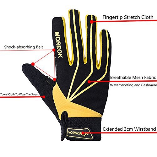 Biking Gloves,Cycling Gloves Full Finger Bike Gloves Mountain Bike Gloves For Men / Women Bicycle Gloves 5mm Gel Pad Shock-absorbing Breathable Touch Screen Motorcycle Gloves,CoolWind
