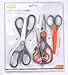 5 Pieces Scissors Combo - (2) 8 in, (1) 6 in Wave Pattern, 5.5 in Craft & 8.5 in Household Scissor