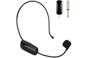 Portable Voice Amplifier Speaker, Mini 3.5mm Head-Mounted Headset Microphone Condenser MIC for Teachers, Guides, Trainers