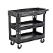 Pearington Utility Rolling Cart- Multi Purpose, Heavy Duty Service Cart; Supplies Storage and Organizer; 3 Tier with Wheels- 500lb Loading Capacity, Gray (3T-2TYPC)