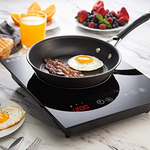 Baulia SB816 Induction Cooker Single Touch - 1800-Watt Countertop Burner for Fast Cooking, Precise Digital Temperature Control + 4 Hour Timer, 1800 Watt, Black