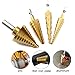 DRILLPRO 4Pcs HSS Titanium Coated Step Drill Bits Set Total 38 Sizes SAE Size Bits