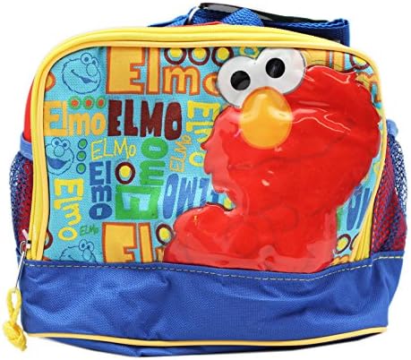 Sesame Street Elmo Spelled Name Pattern Red/Blue Kids Lunch Bag