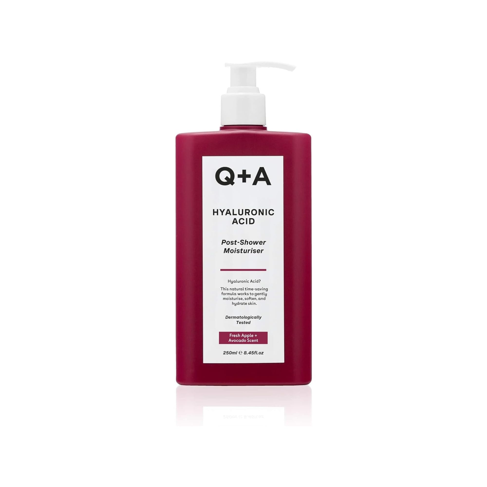 Q+A Hyaluronic Acid Post Shower Moisturiser (250ml), Wet-Skin Body Lotion with Avocado & Hazelnut Oils, Prebiotic Hydration, Locks In Moisture Quickly, Non-Greasy, Dry Skin Moisturiser — image 1