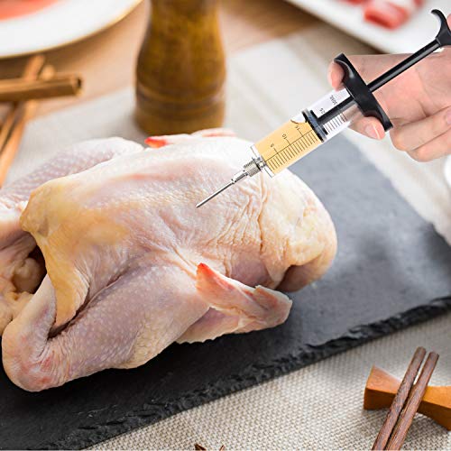 Meat Injector Syringe Plastic Marinade Injector for Smoker Marinade Flavor Injector with Screw-on Meat Needle 1-oz Flavoring Tool for Meat, Beef, Poultry Or Fruits Dishwasher Safe Smoker Accessories - Thumbnail 4