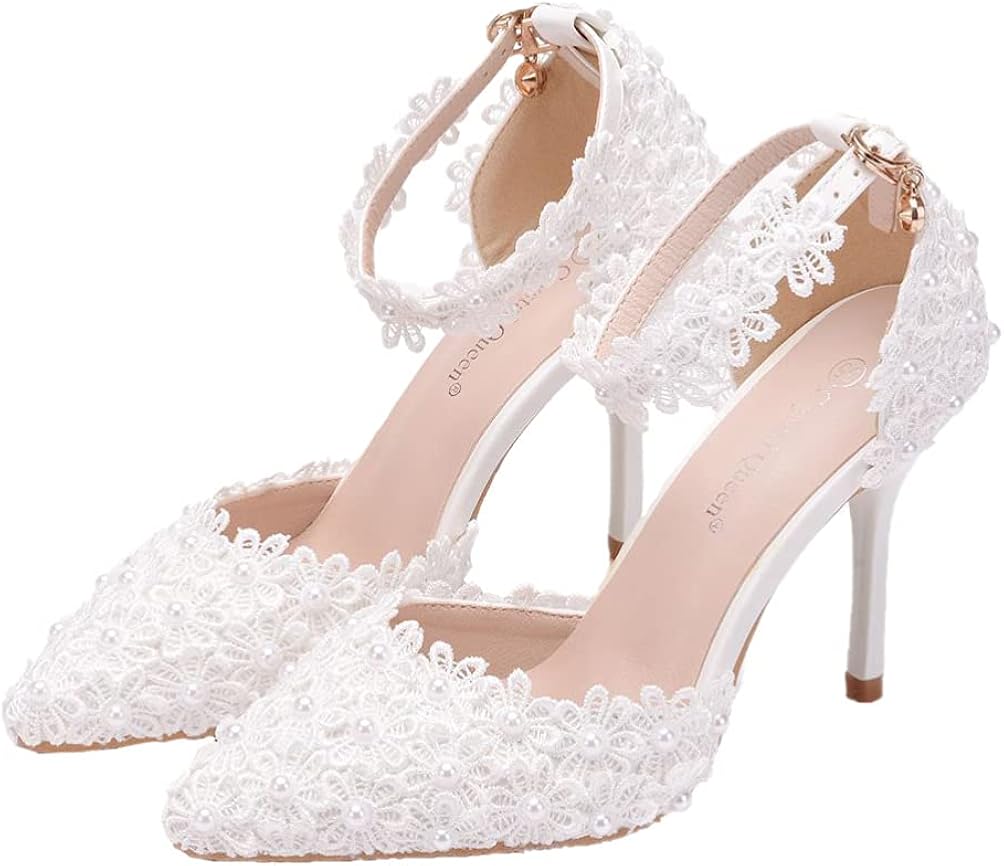 1 Pair Lace High Heel Shoes Wedding Dress Shoes Summer Sandals Amazon