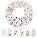 48 Sheets Mixed Nail Art Stickers, AKWOX Nail Art Water Transfer Sticker Home Manicure Decals with Flowers Feather Animal Cat for Women Toenails and Fingernails Decor DIY Nail Tips