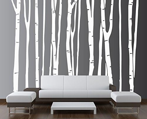 1109 84 white Large Wall Birch Tree Decal Forest Kids Vinyl Removable Sticker , 9-Trees