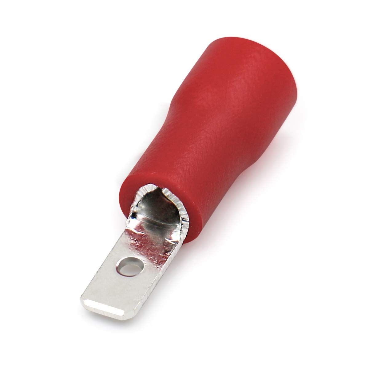 Heschen Male Quick Disconnects Vinyl Insulated, MDD1.25-110, 2.8 x 0.5 mm Cable Terminal, for 0.5-1.5mm² (22-16 AWG), Red, 100Pack