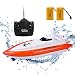 DeXop Remote Rc Boat H800 Rc Boat with High Speed Radio Remote Control Electric Racing Boat for Children, Adults-Orange (Only Works in Water)