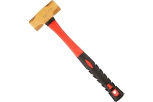 QTLCOHD 1 lb Brass Hammer, Fiberglass Sledge Hammer with Handle, Non-Sparking, Die-Forge, 11"
