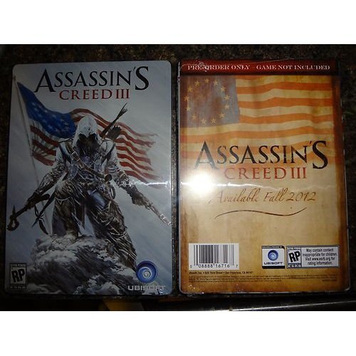 Assassin's Creed III 3 Collectible Steelbook Only Xbox 360 Ps3 NEW No Game Rare