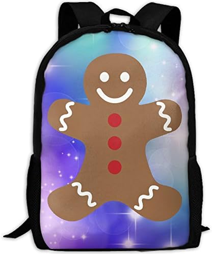 Winer Gingerbread Man Merry Christmas 3D Printing Width Zipper School Backpack Travel Rucksack Laptop Bag For Adult