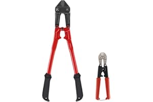 MAXPOWER 2Pcs Bolt Cutter Set, 18-Inch Heavy Duty Bolt Cutter, 8-Inch Mini Bolt Cutter, Chrome Molybdenum Steel Blade