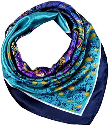 COMVIP Men Satin Silk Summer Sun Protection Square Neck Scarf Bandana