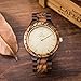 MUJUZE Mens Wooden Watches,BIOSTON Wood Wrist Watch Natural Handmade Ebony and Zebra,Gold Luxury Design Men Wooden Watch Best Gift for Dad or Friends