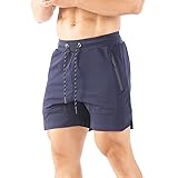 Gerlobal Men's 5" Gym Workout Shorts Fitted Running