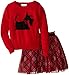 Bonnie Jean Big Girls' Parisian Cat Intarsia Sweater with Mesh Skirt