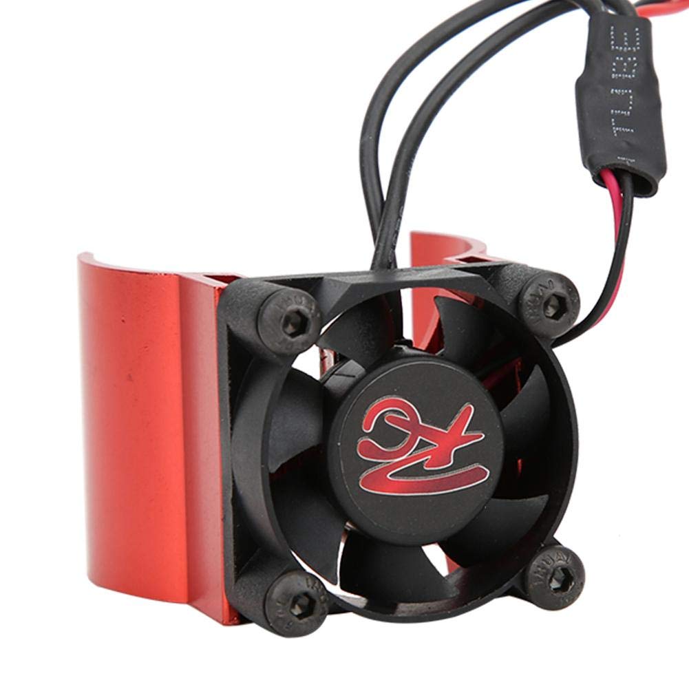 T best Cooling Fan, Aluminum Alloy 540/545/550 Motor Heat Sink Radiator with Single Cooling Fan for 1/10 RC Hobby Model Ca(Red)