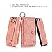 iPhone 7 Plus Wallet Case - JAZ Zipper Purse Detachable Magnetic14 Card Slots Card Slots Money Pocket Clutch Leather Wallet Case for iPhone 8 Plus/7 Plus Rose gold
