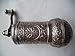 Turkish Handmade Brass Salt Pepper Spice Grinder Mill Set - ISO 9001 Certified - 4'' Antique Silver