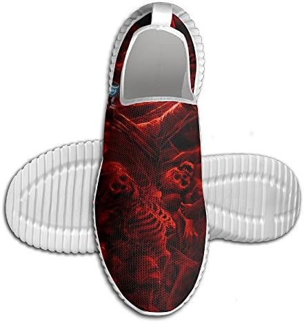 Mans Red Skull Vector Pattern Slip On Running Shoes Classic Running Athletic Shoes For Men